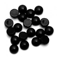Black onyx 4mm round cabochon 0.32 cts